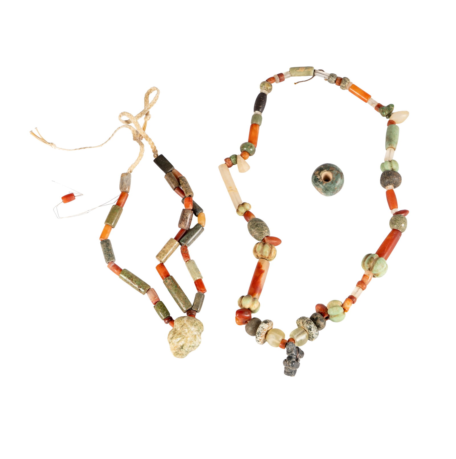 Two Pre-Colombian Jade and Coral Necklaces (1 of 9)