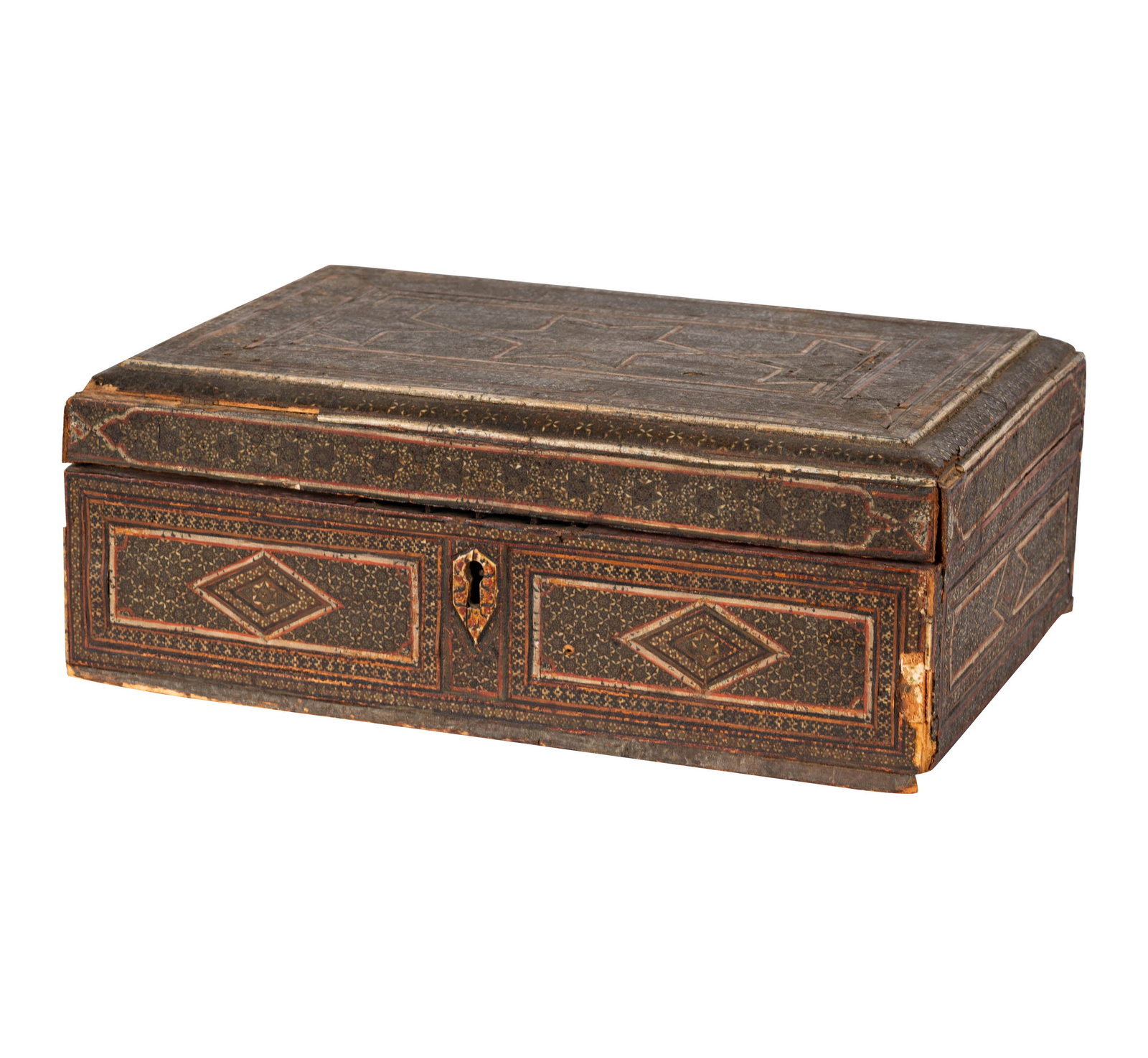 Islamic Khatam Kari Box: 6 1/2 x 18 x 12 in. (16.5 x 45.7 x 30.5 cm.), Provenance: The Los Angeles Estate of Otto and Gail Natzler, the personal residence of Otto and Gertrud Natzler Los Angeles