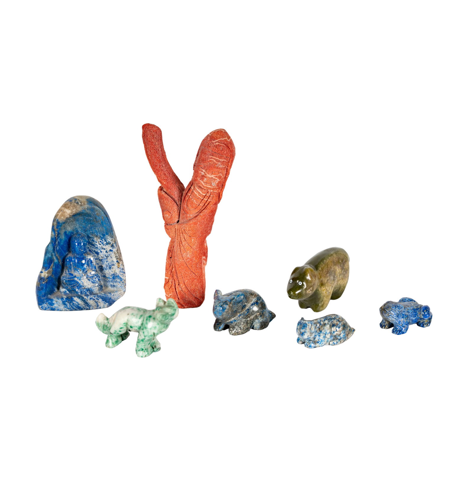 Group of Chinese Stone Carvings: [7 pieces] Provenance: The Los Angeles Estate of Otto and Gail Natzler, the personal residence of Otto and Gertrud Natzler Los Angeles