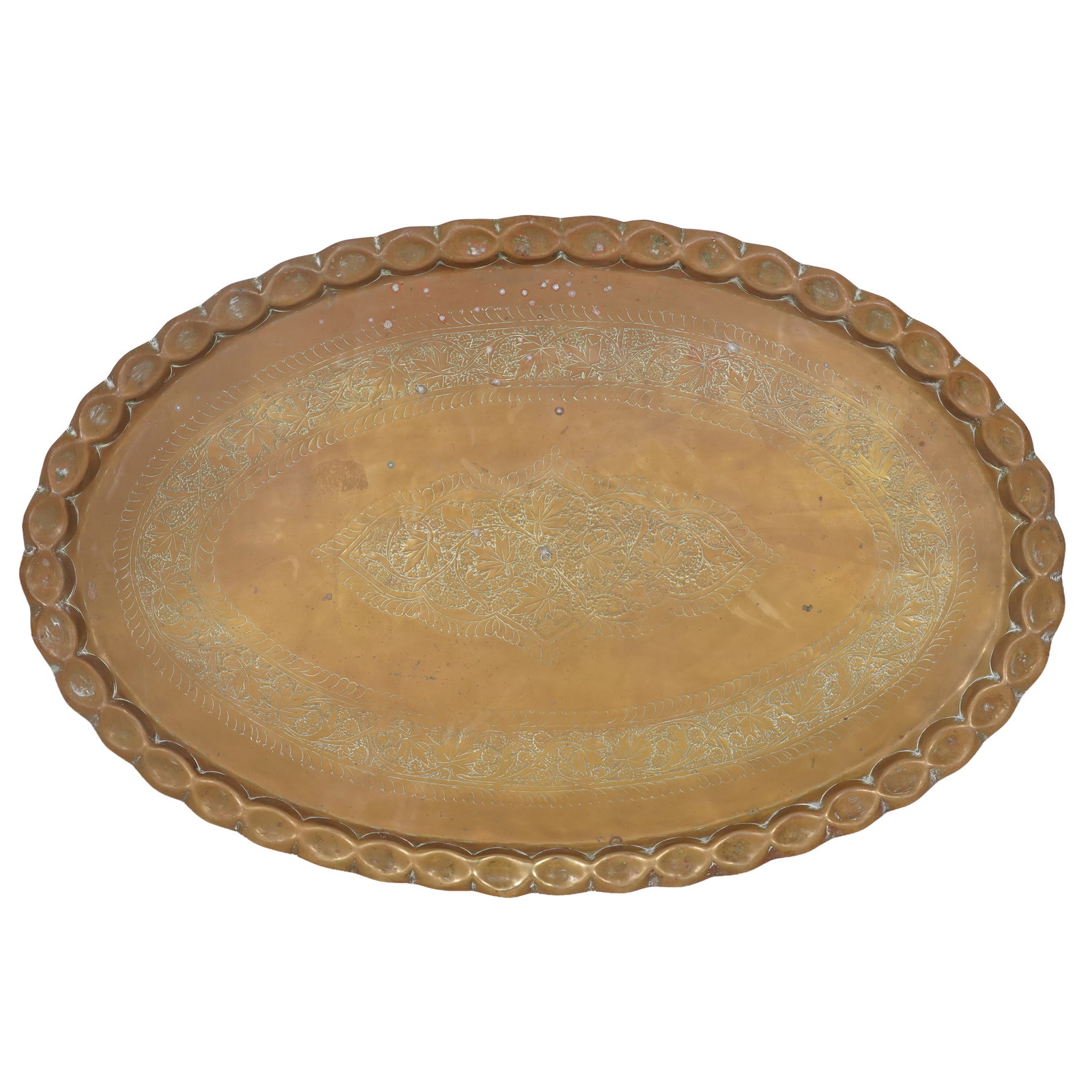 Large Moroccan Brass Oval Tray (1 of 8)