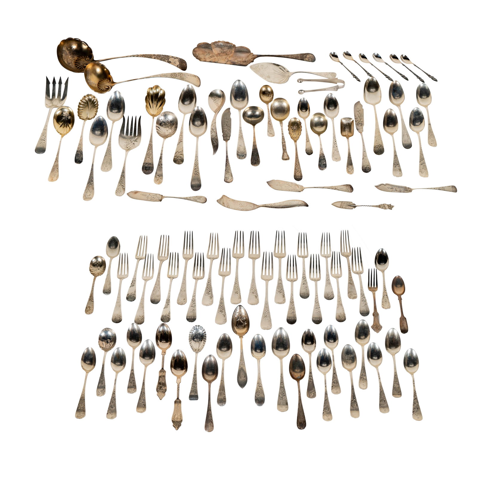 Group of American Floral-Decorated Sterling Flatware (1 of 19)