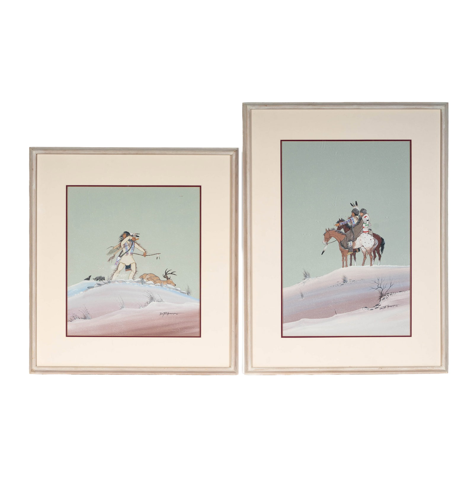 Doc Tate Nevaquaya or Joyce Lee Tate (1932-1996), Two Works: each: gouache, 1983, signed and dated lower right, sight: 18 x 16 in. and 23 1/2 x 15 1/2 in., frame: 28 x 26 in. and 33 x 25 in.