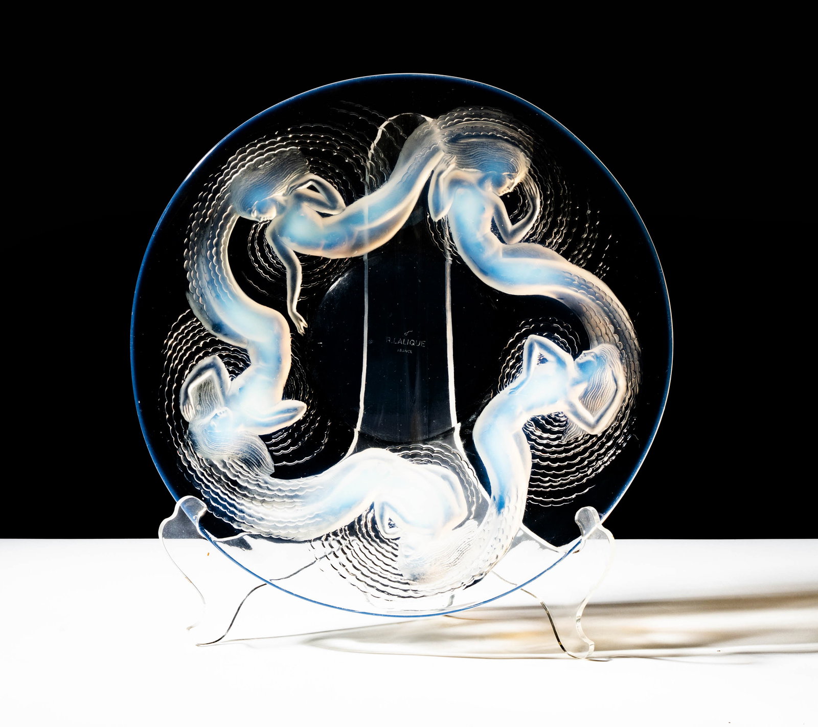 Rene Lalique Molded Glass Calypso Bowl/Charger (1 of 12)