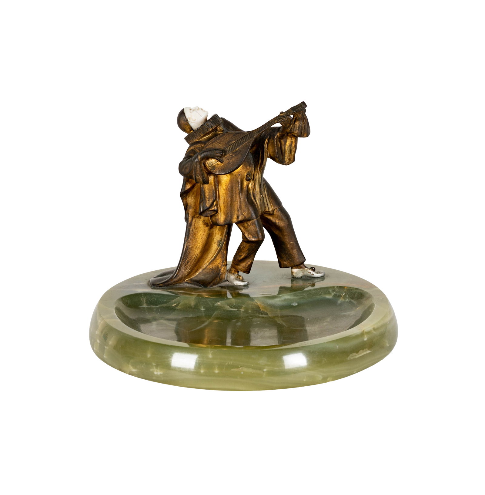 Art Deco Bronze and Onyx Figural Ash Tray: Provenance: The Estate of Legendary Music Producer Richard Perry, Los Angeles, CA