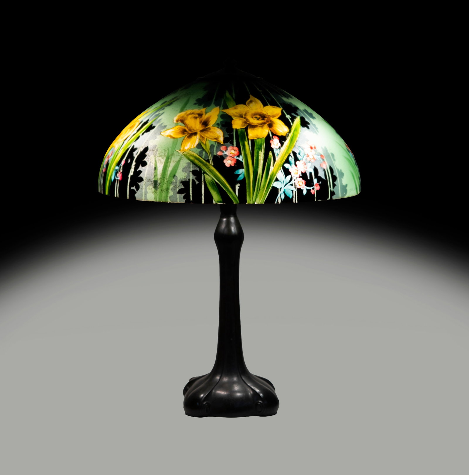 Handel Reverse Painted Yellow Daffodil Table Lamp (1 of 20)