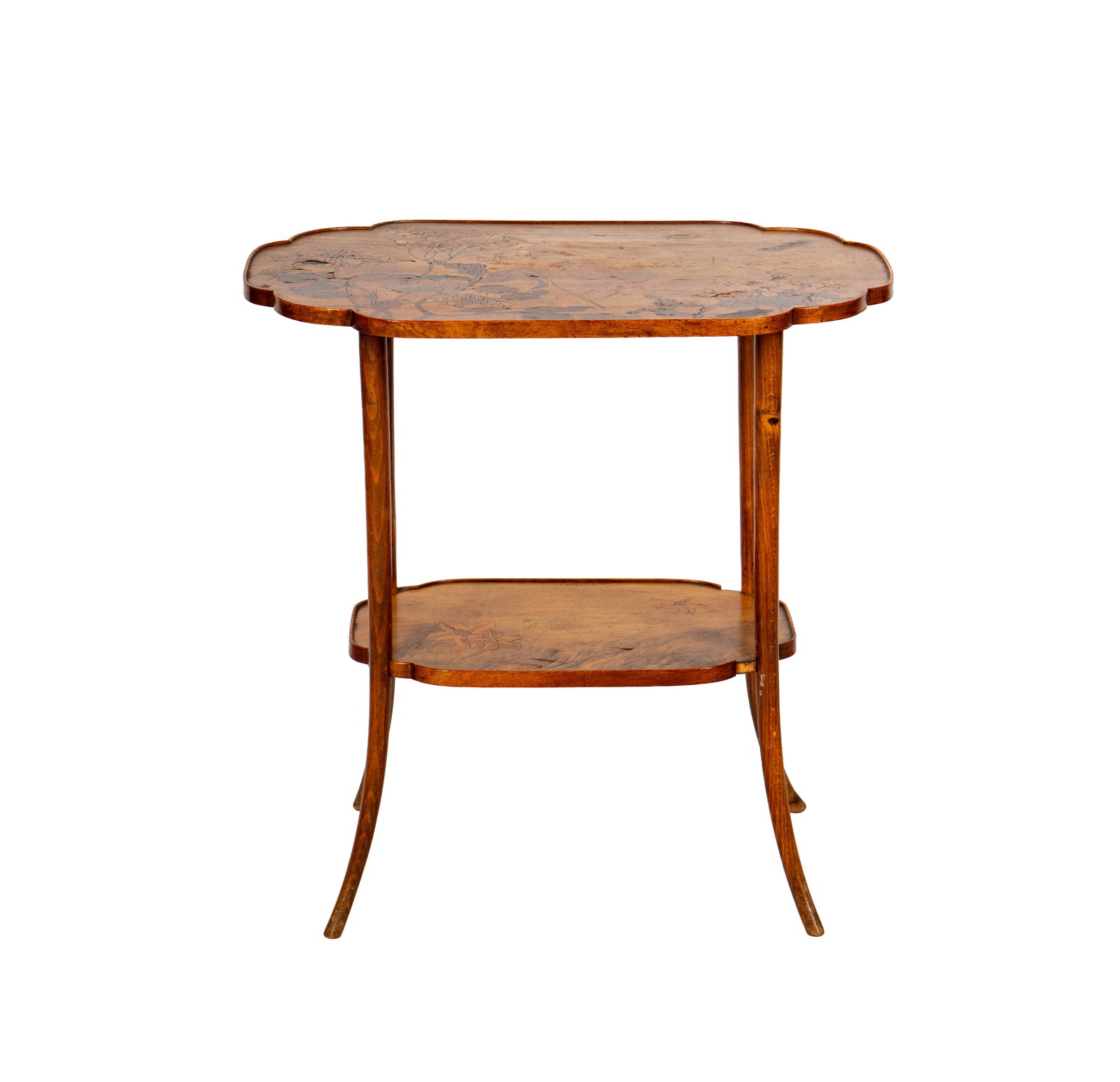Emile Galle Art Nouveau Inlaid Tiered Side Table (1 of 14)