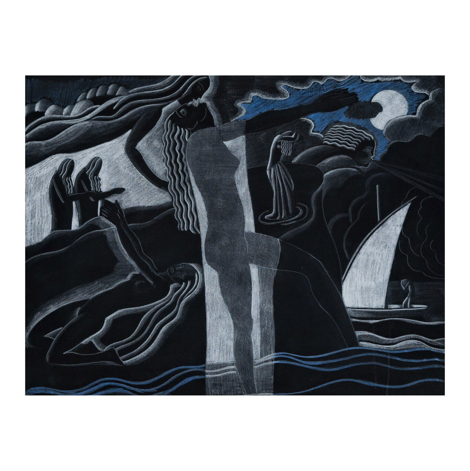 Winold (Fritz Winold) Reiss (American, 1886-1953): Art Deco Landscape (1 of 10)