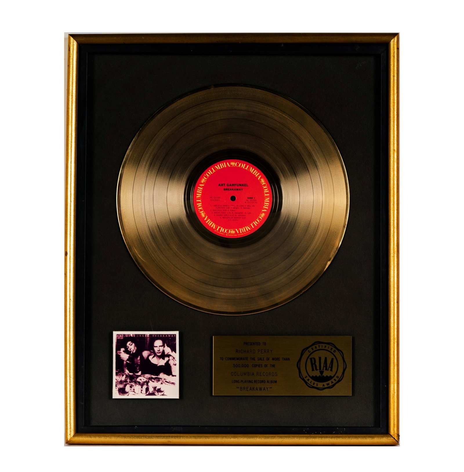 Richard Perry's Gold Record Art Garfunkel 'Breakaway' (1 of 6)
