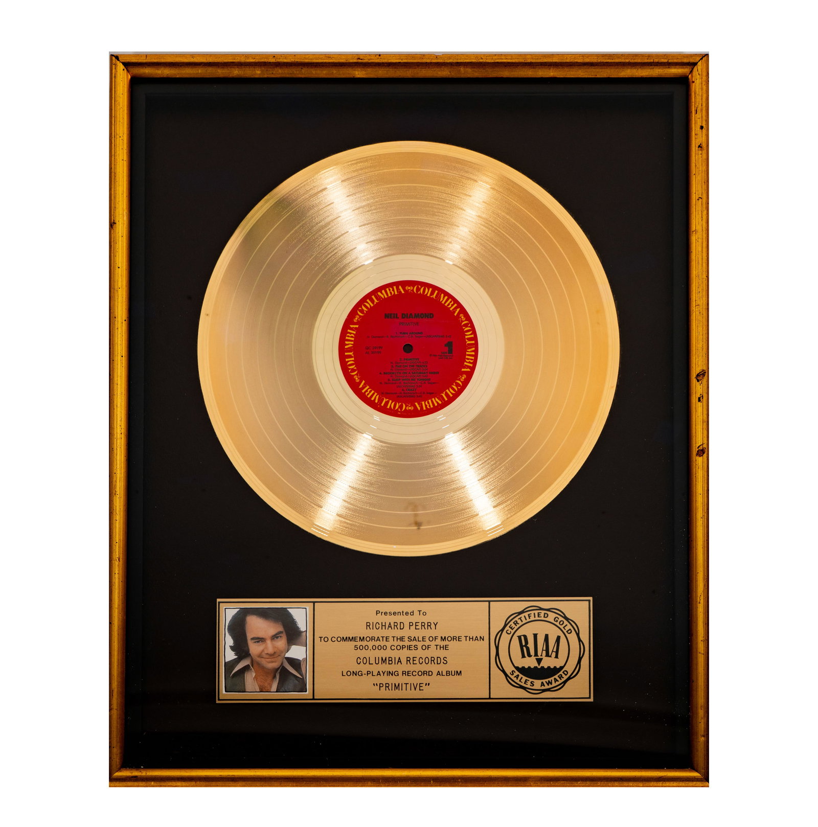 Richard Perry and Neil Diamond's Gold Record 'Primitive' (1 of 6)