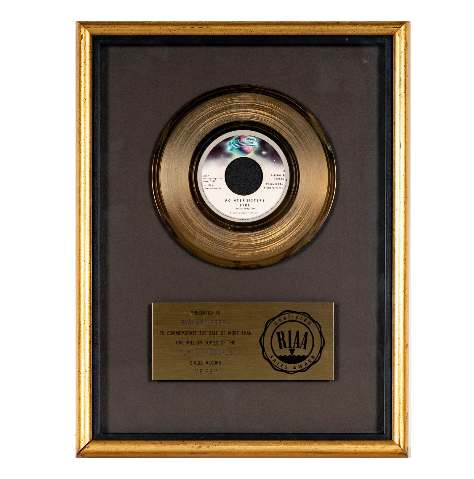 Richard Perry's Gold Record Pointer Sisters 'Fire' (1 of 5)