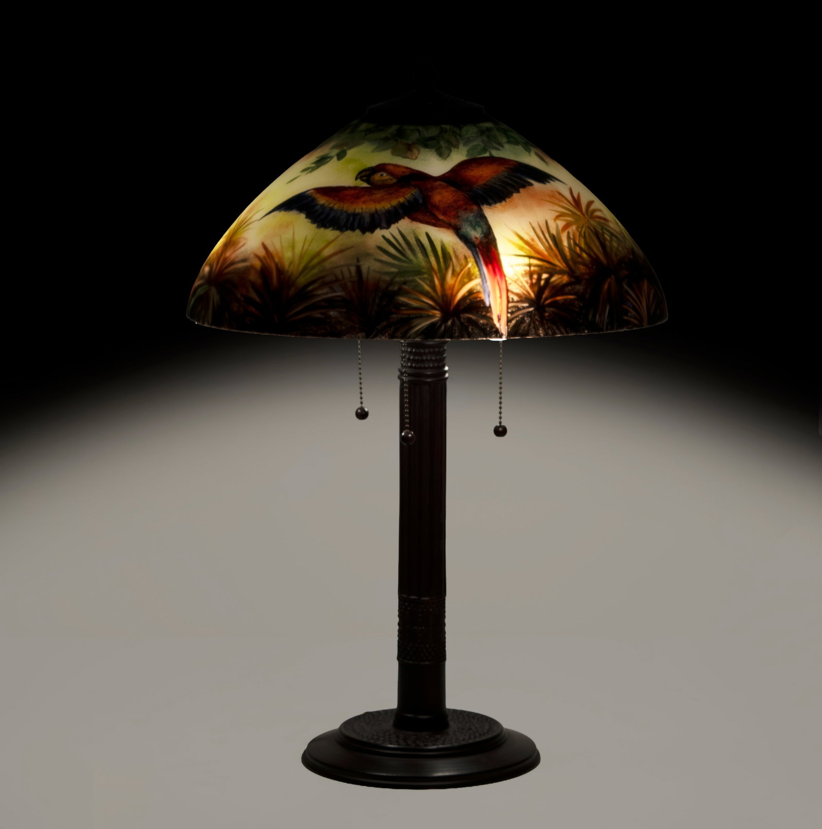 Reverse Painted Parrot Shade Table Lamp (1 of 15)