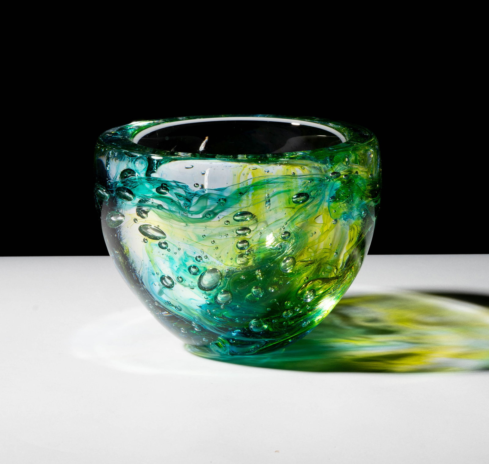 Swedish Crystal Art Glass Bowl: 6 x 7 in., Provenance: The Estate of Legendary Music Producer Richard Perry, Los Angeles, CA