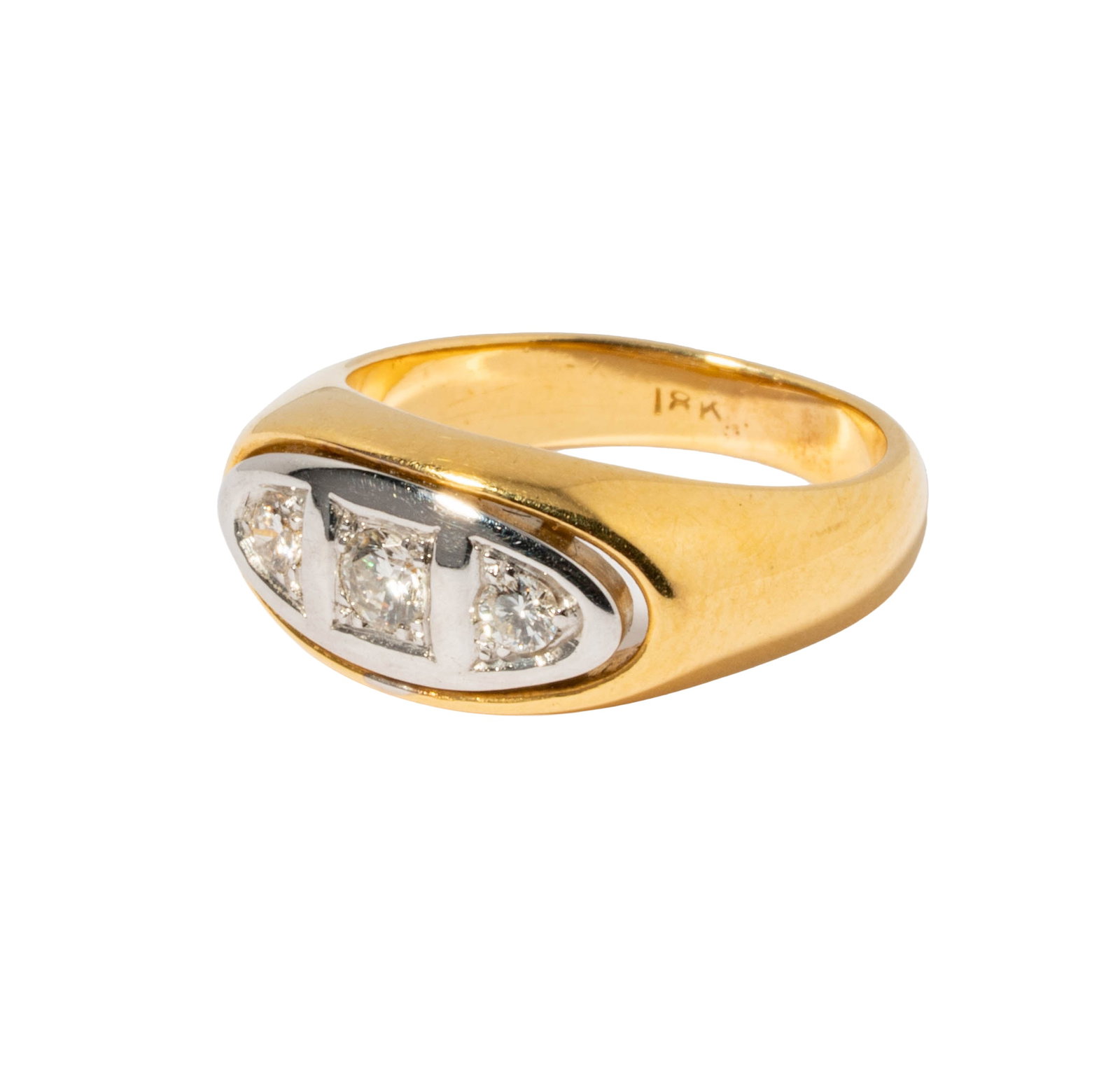 18 Karat Yellow and White Gold Diamond Ring (1 of 5)