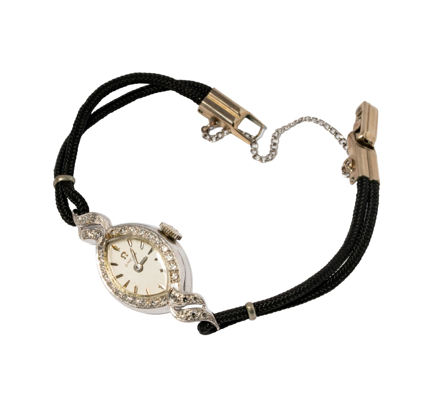 Omega Ladies 14 Karat White Gold Diamond Wristwatch (1 of 8)