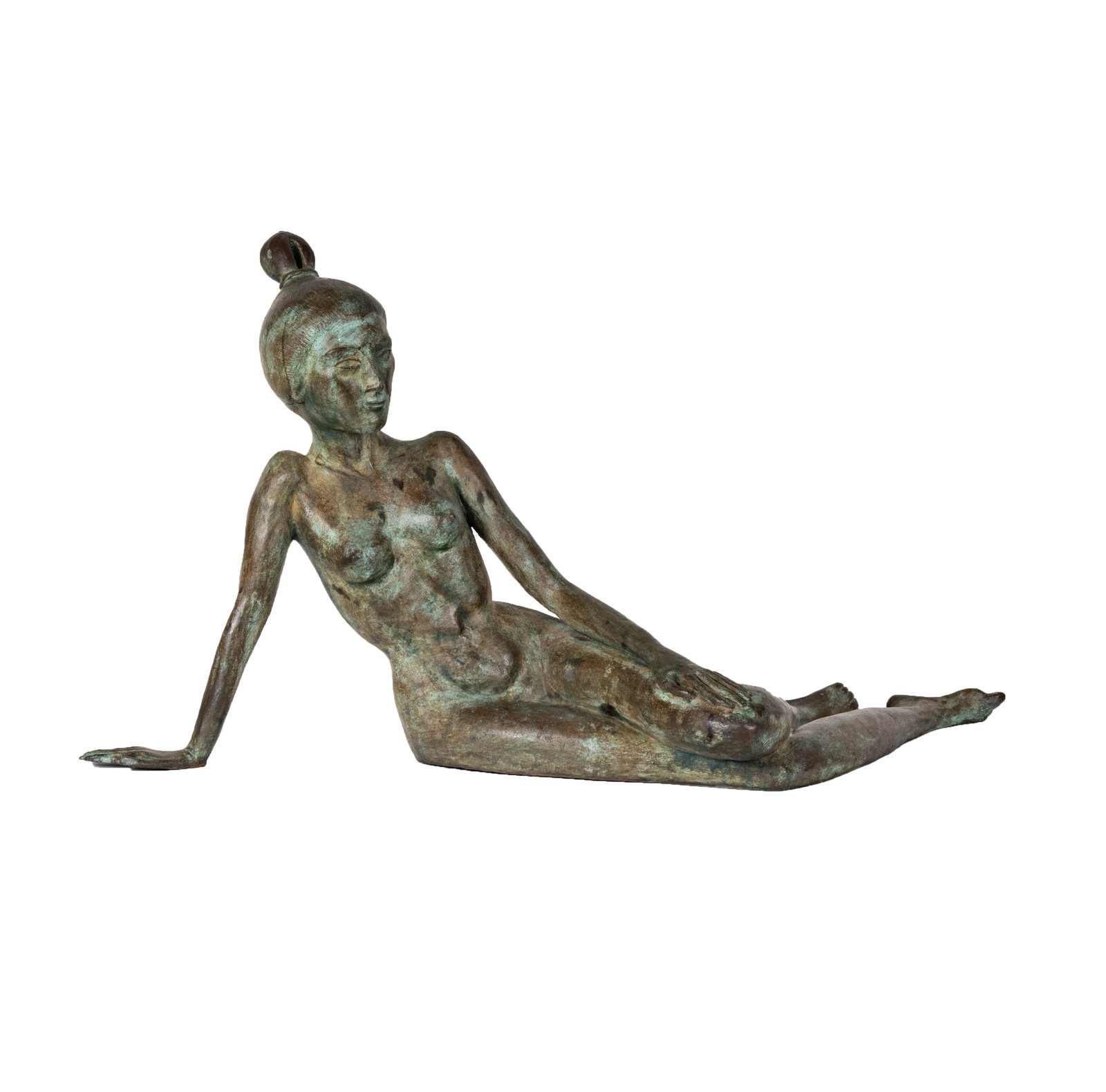 A Bronze Figure of a Reclining Nude: A Bronze Figure of a Reclining Nude unsigned 21 x 36 x 17 in. (53.3 x 91.4 x 43.2 cm.)