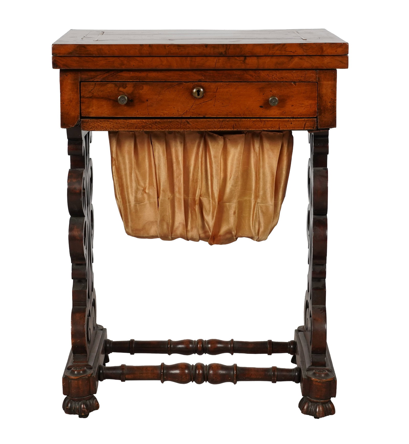 19th Century Burwood Inlaid Sewing Work Table (1 of 12)