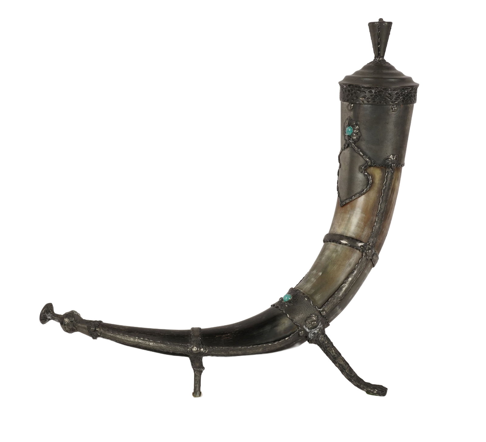 Metal-Clad Horn Garniture: 15 x 10 x 16 in.