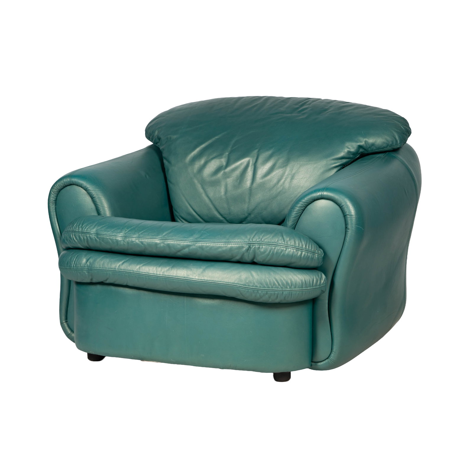 Natuzzi Green Leather Armchair (1 of 10)