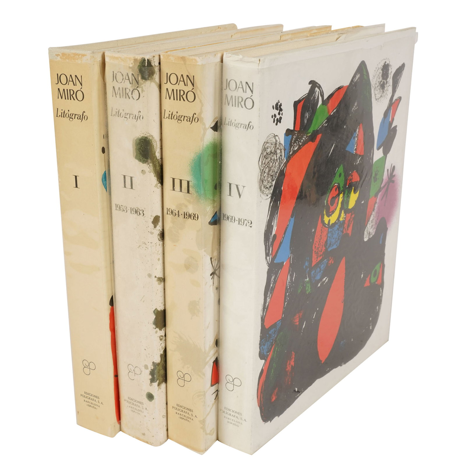 Miro Catalog Raissone 4 volumes: each book: 1 3/4 x 13 x 10 1/2 in.
