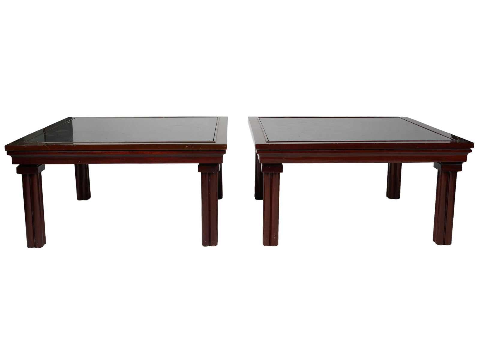 Two Mahogany and Marble Inset Coffee Tables (1 of 9)