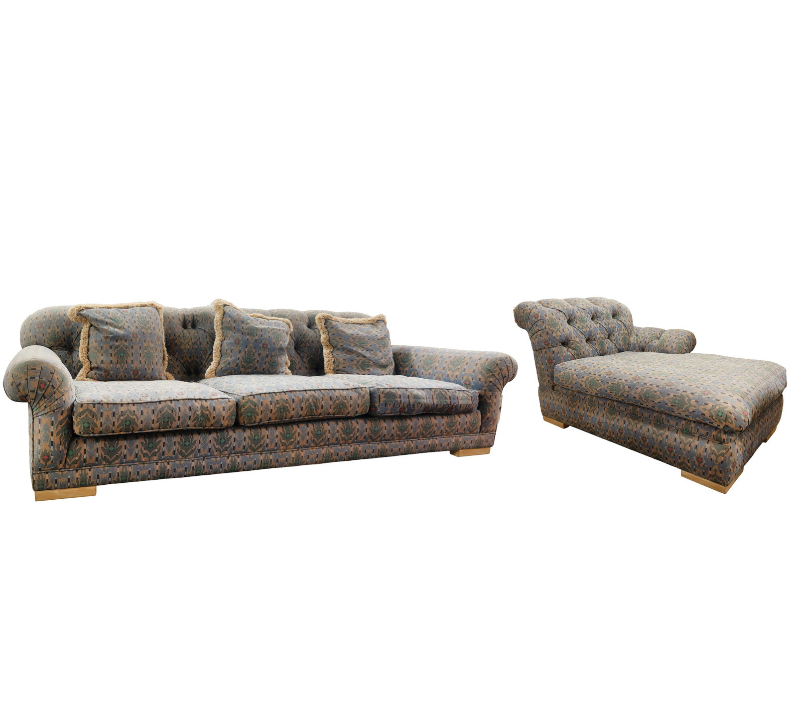 A. Rudin Upholstered Sofa and Chaise Lounge (1 of 10)