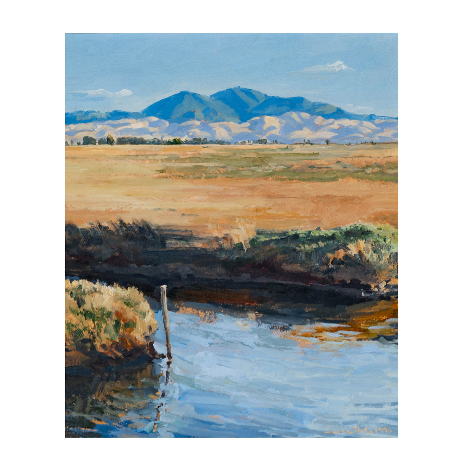 Ian McKibbin White (Born 1929): Mount Diablo California, Westwind Duck Club: 1996, oil on board, signed and dated lower right, 14 x 12 inches, 19 1/2 x 17 inches