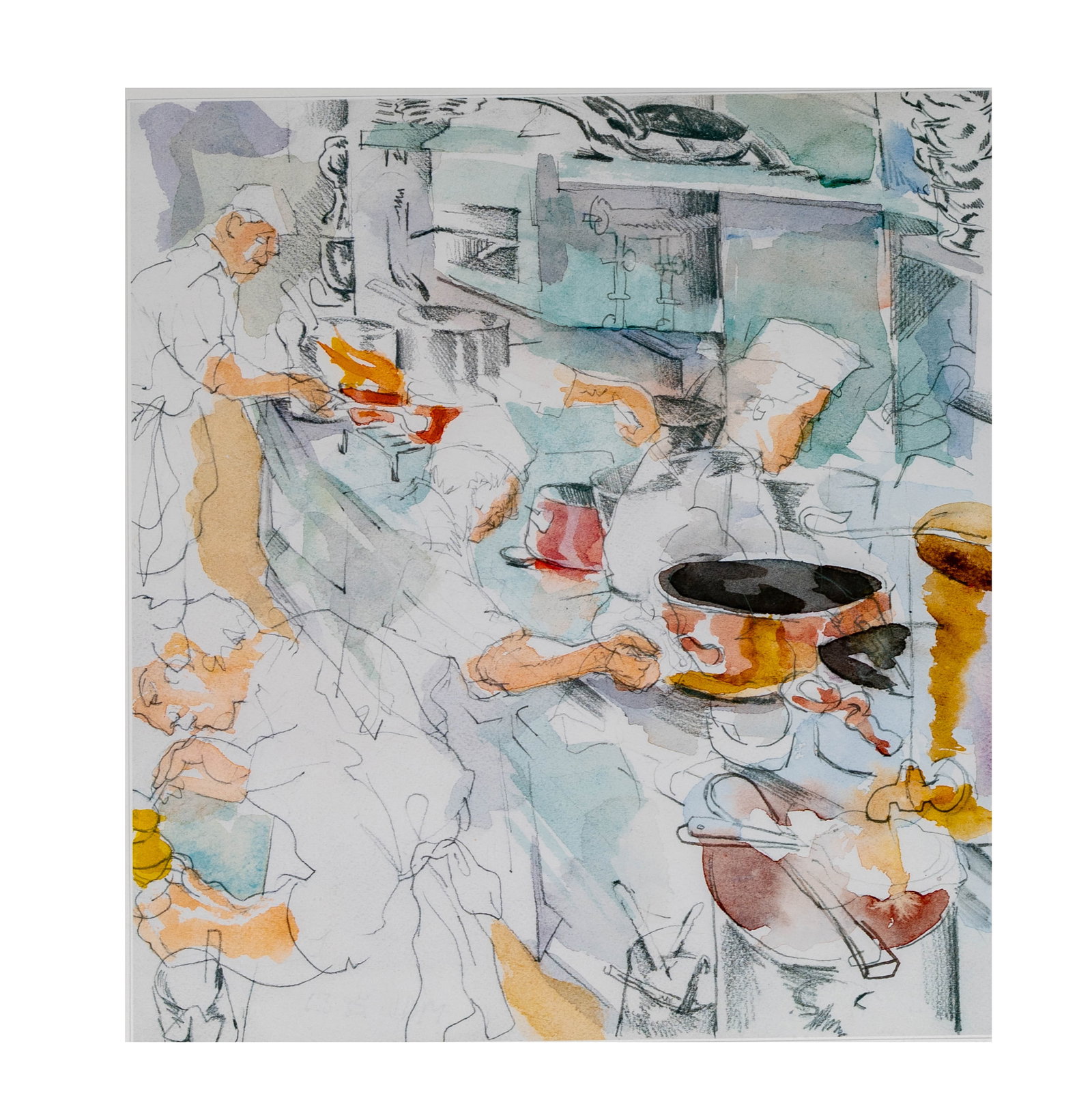 Johnny Dewe Mathews (B. 1946), Figures in Kitchen (1 of 10)