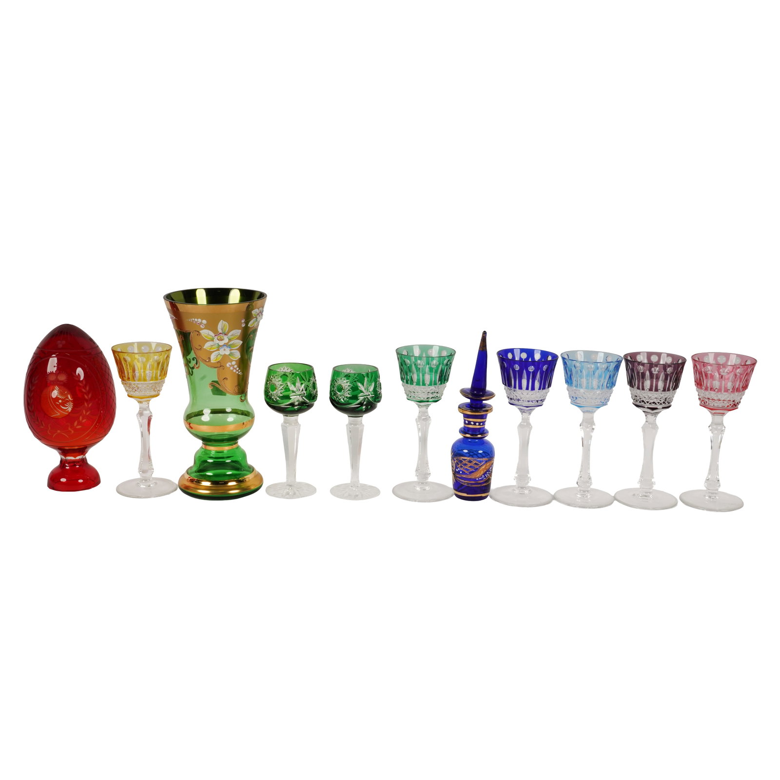 Group of Colored Glass Tableware (1 of 11)