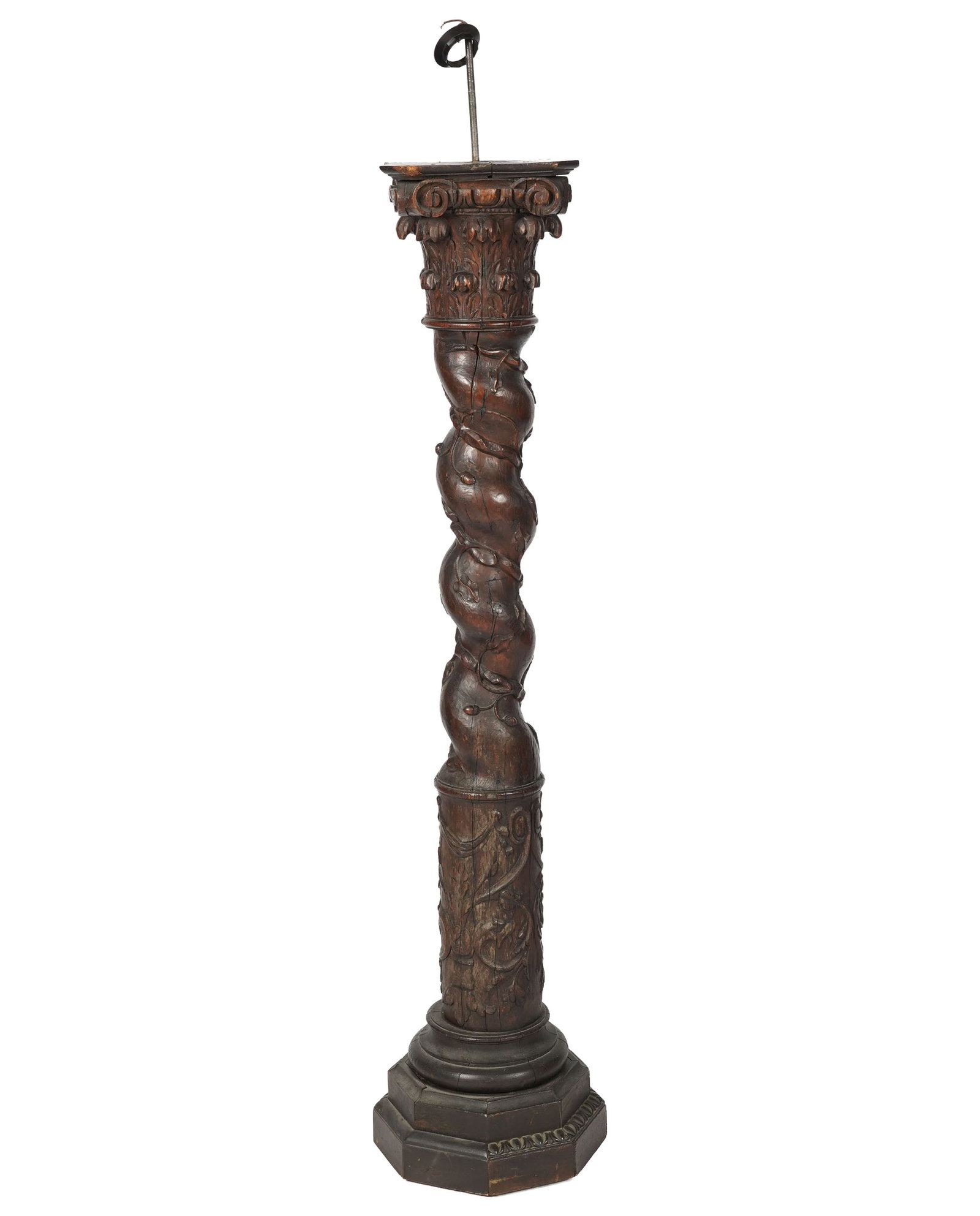 Carved Wood Pedestal: 51 1/4 in. high