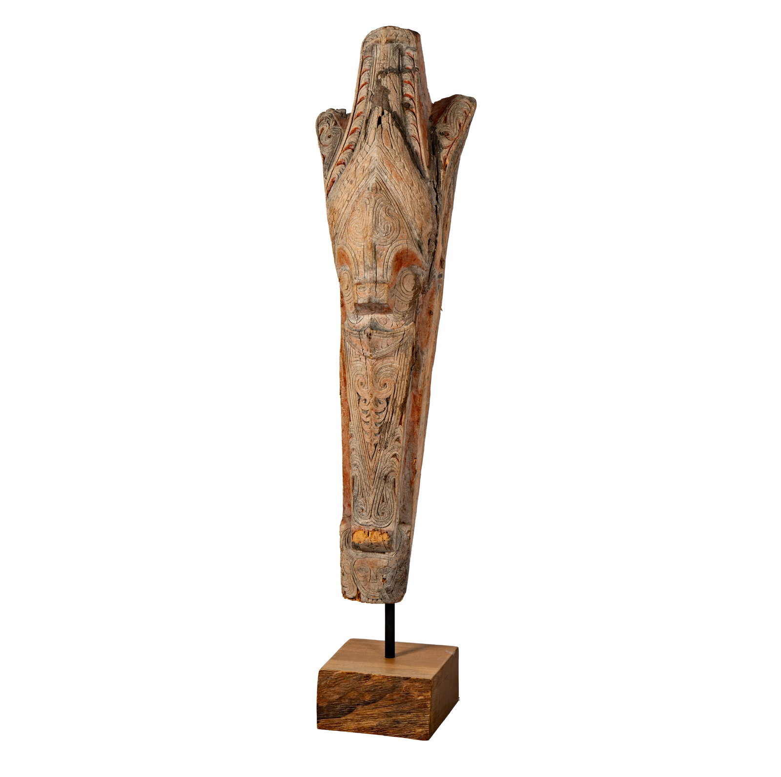 Batak Singa Carved Wood Sculpture: 68 1/2 in. high