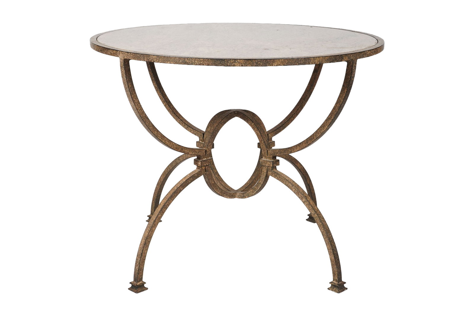 Round Iron Marble Inset Occasional Table (1 of 9)