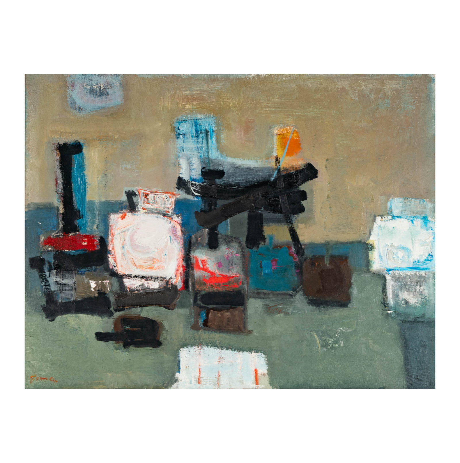 Efraim Roitenberg - Fima (1916-2005), Still Life: oil on canvas, signed lower left, sight: 19 1/2 x 25 1/2 in., frame: 21 1/2 x 27 in.