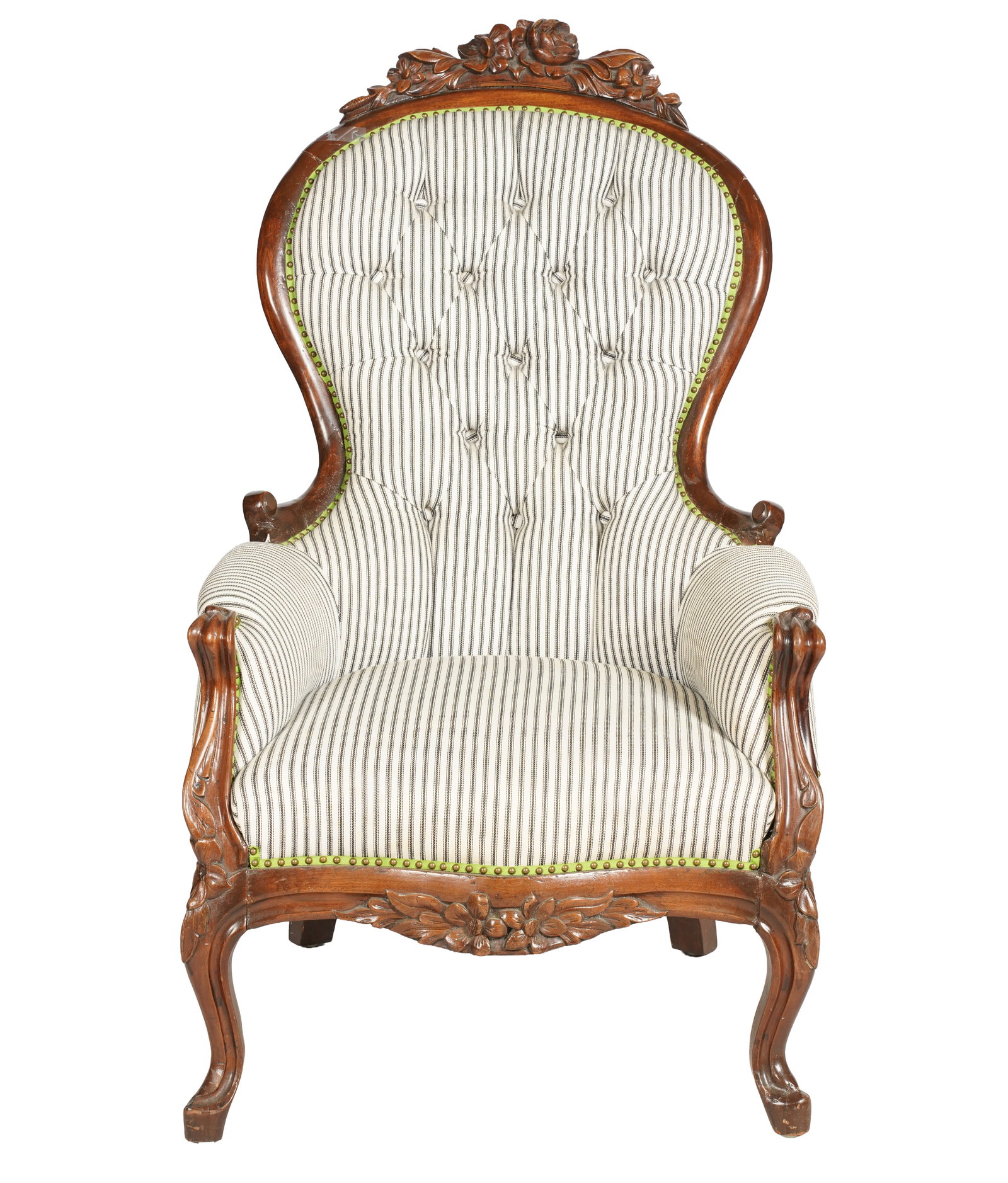 American Rococo Revival Hardwood Armchair (1 of 6)