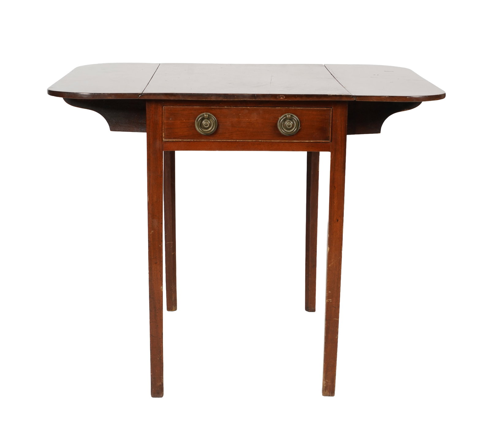 Antique English Walnut Drop Leaf Table: 27 1/4 x 18 1/2 x 26 in.
