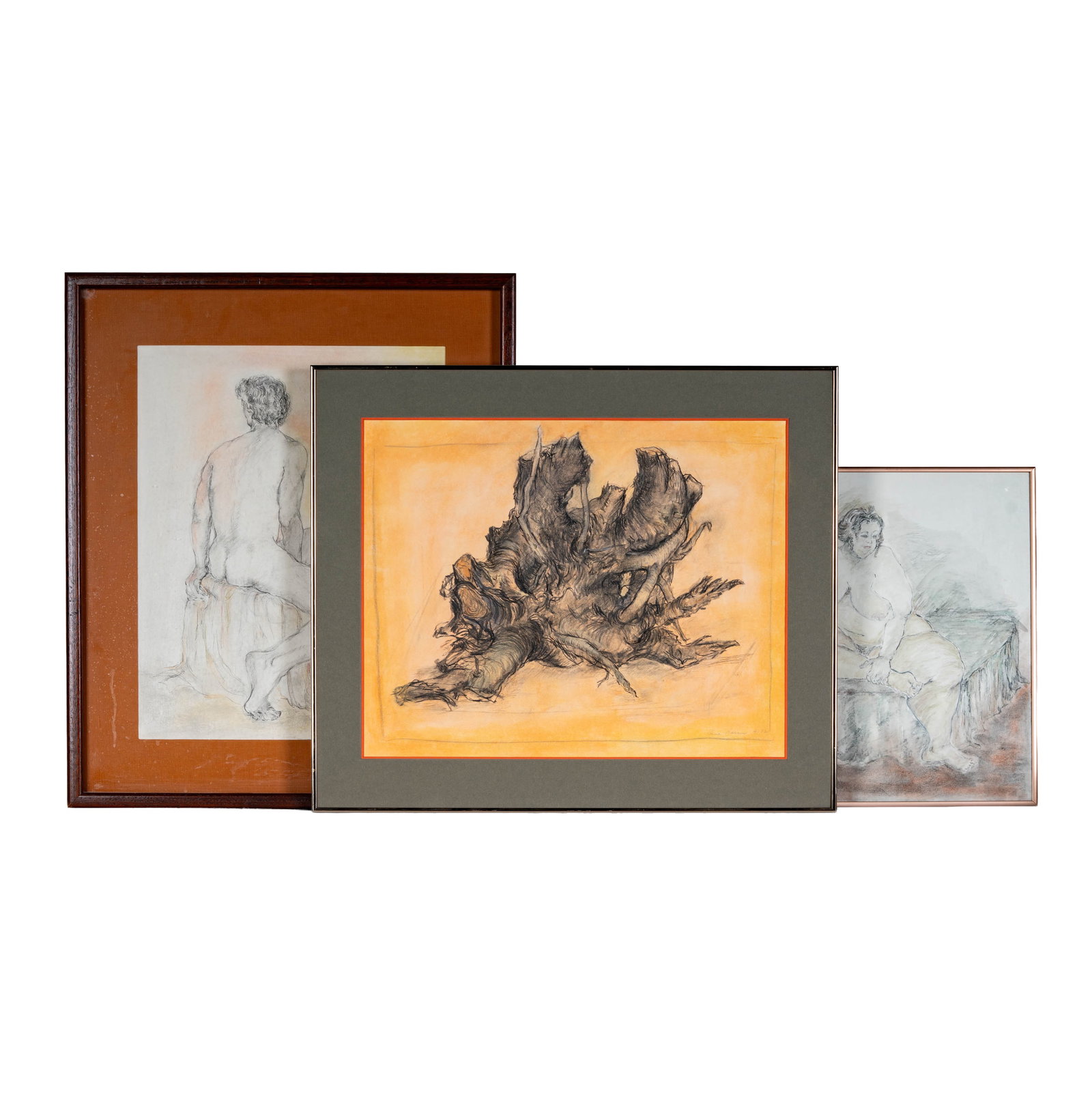 20th Century, Three Illustrations: each signed 'Ilene Korsen' in pencil, brown frame: 22 3/4 x 27 in.