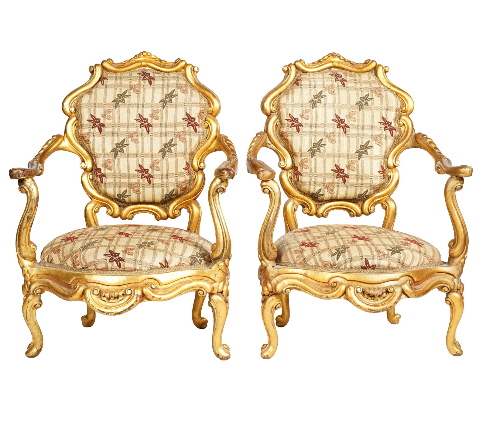 Pair of Italian Rococo-style Giltwood Armchairs (1 of 17)