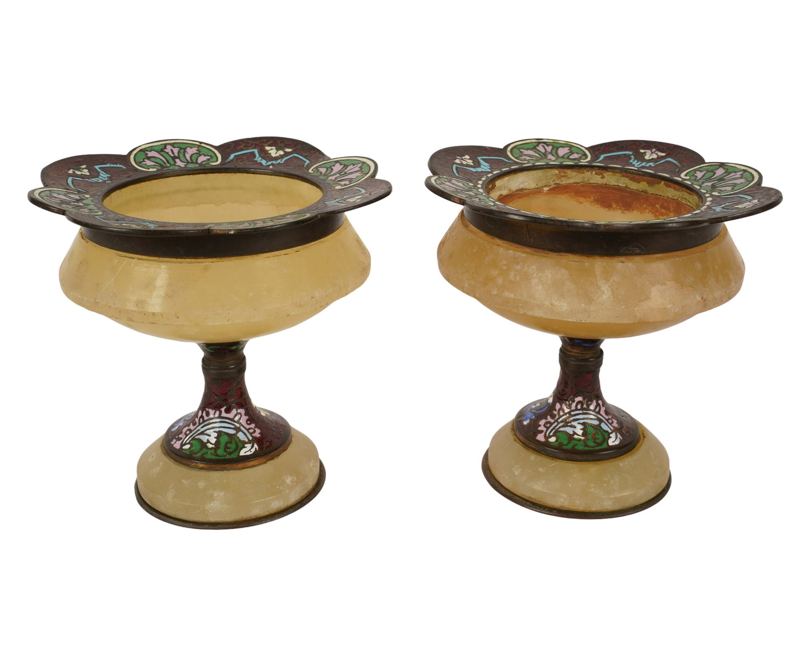 Pair of French Onyx and Champleve Tazza (1 of 9)