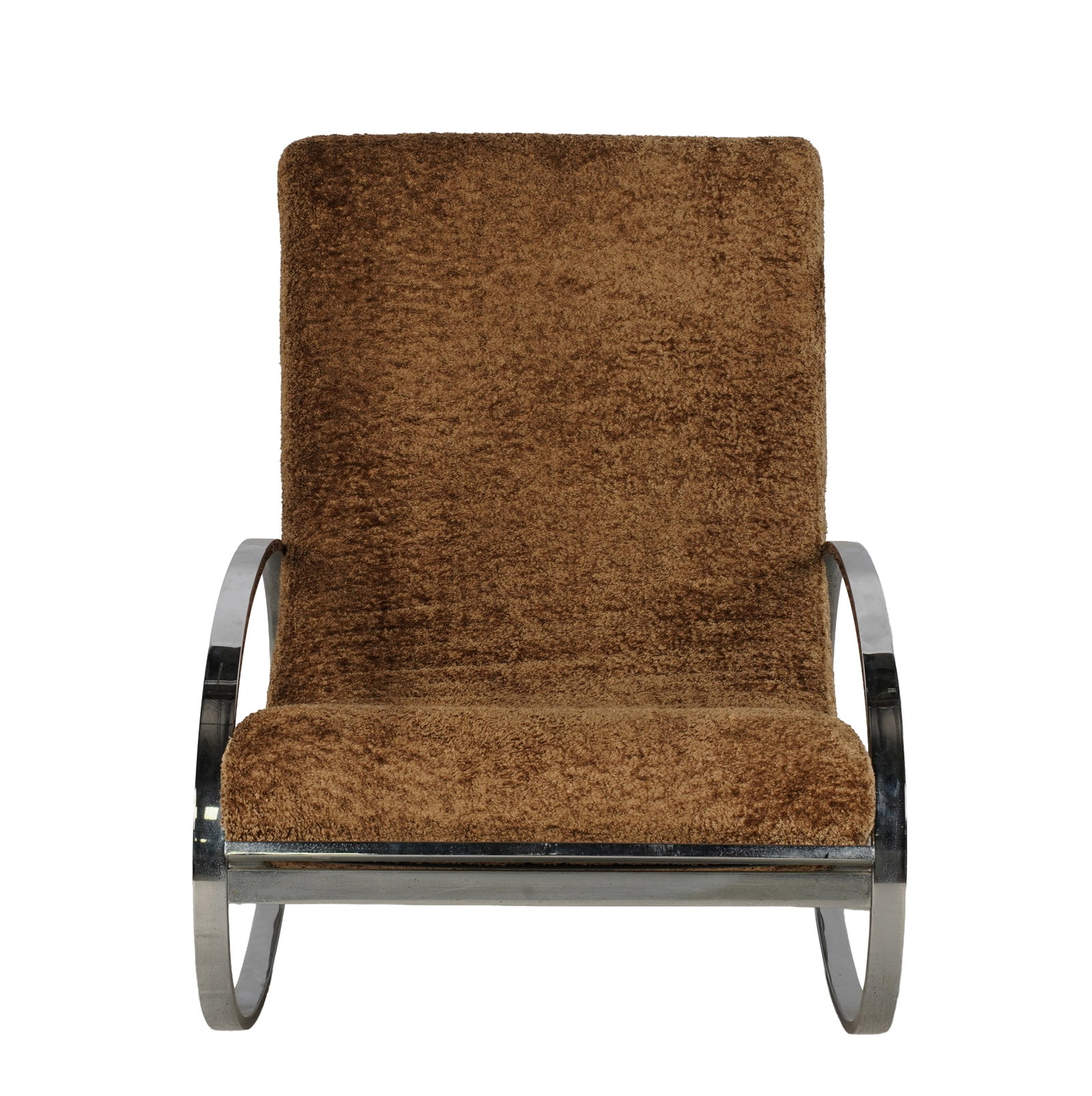 Chrome and Upholstered Rocking Lounge Chair (1 of 7)