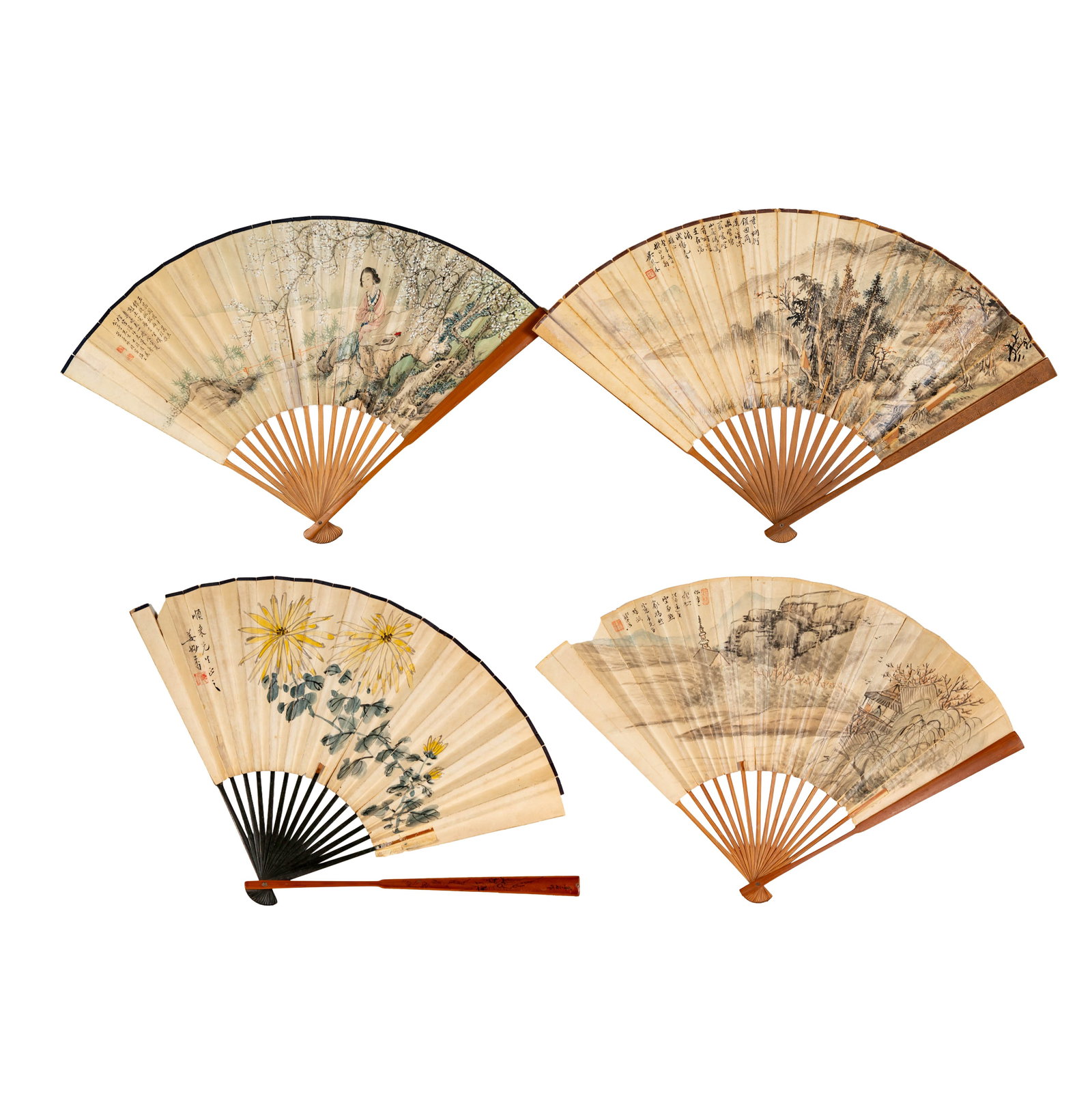 Three Chinese Hand Painted Fans (1 of 20)