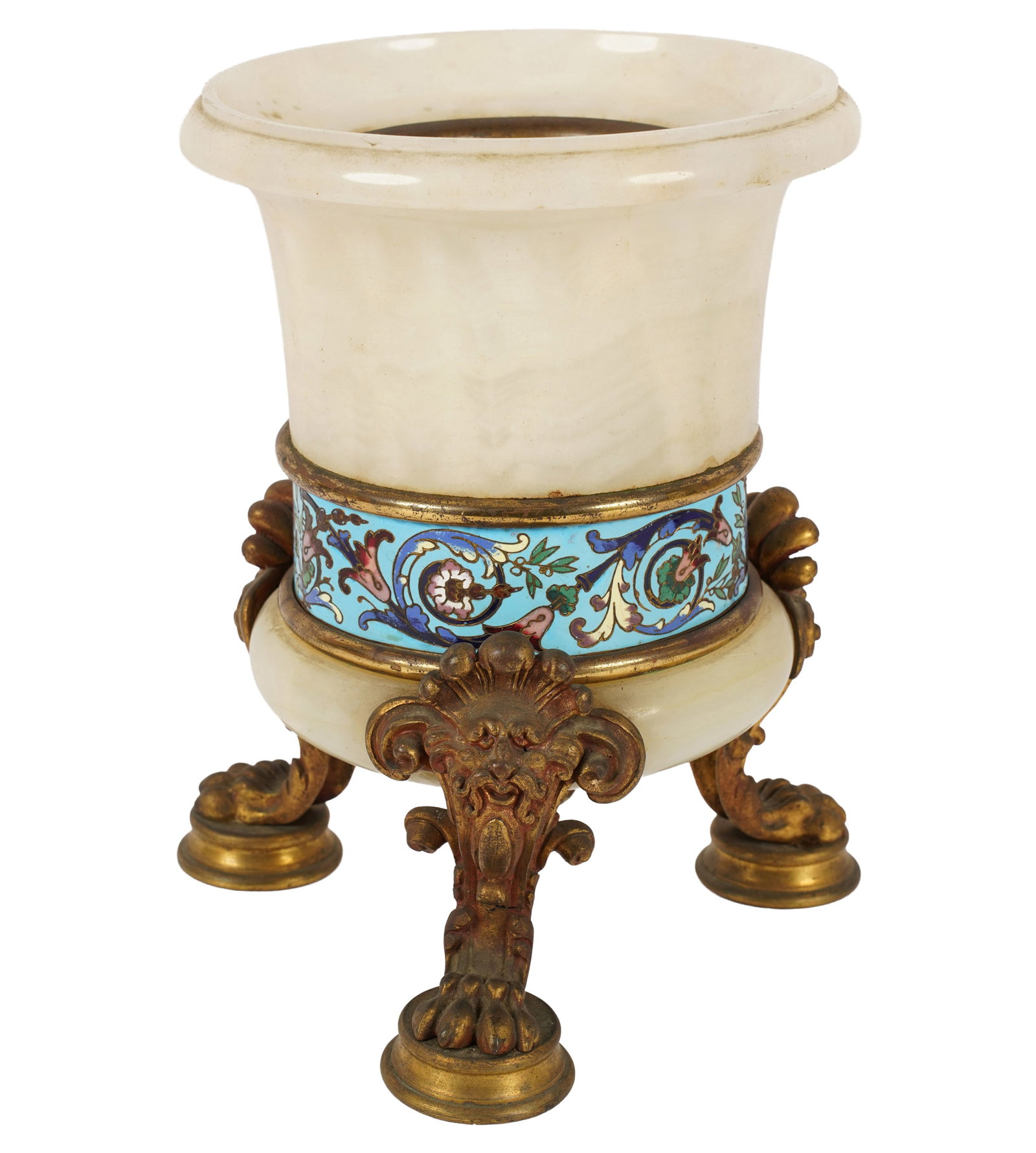 Antique French Onyx and Cloisonne Enamel Cache Pot (1 of 6)