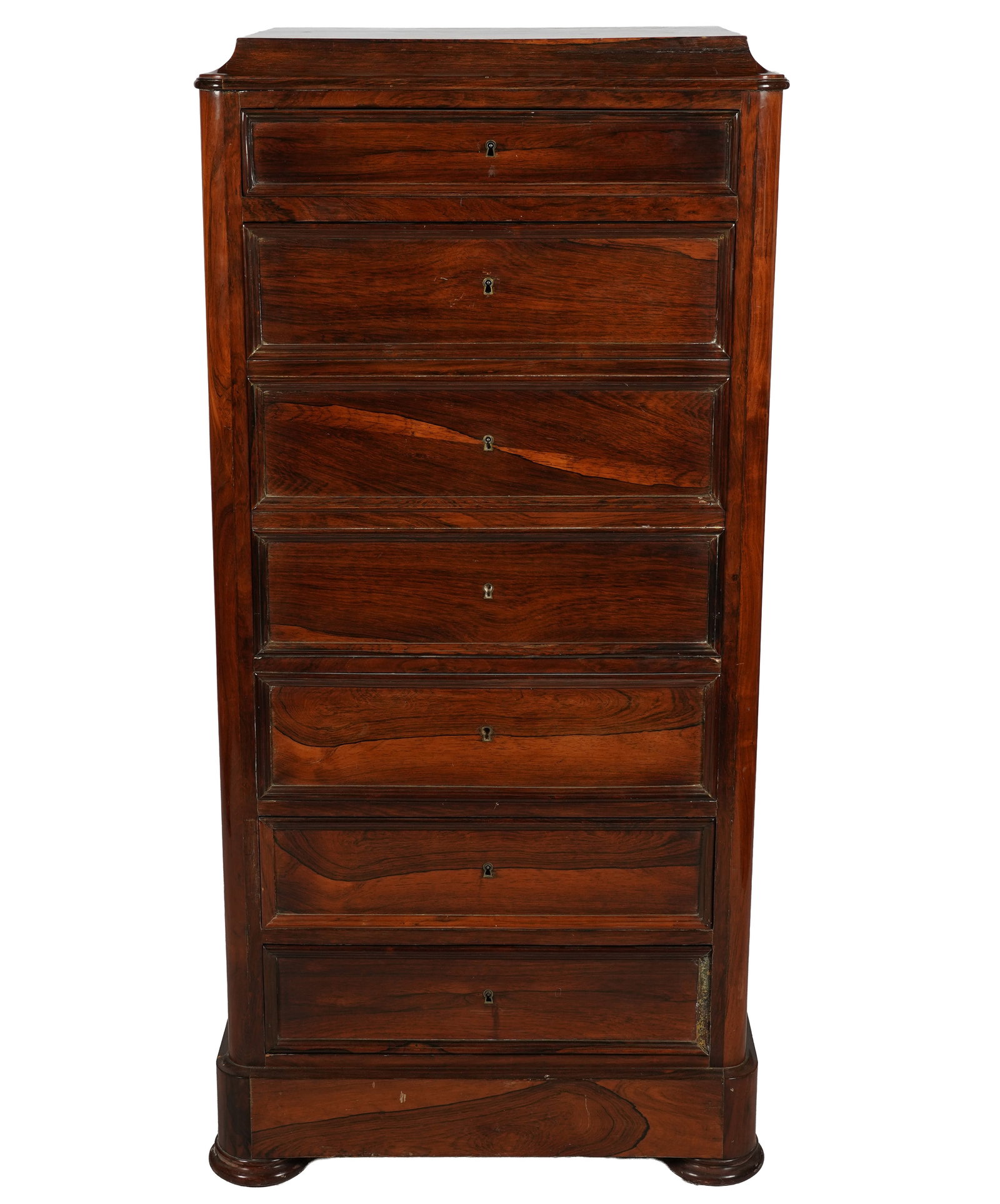 Mahogany Tall Chest with Iron Safe: 19th century, 56 1/2 x 26 x 17 1/2 in.