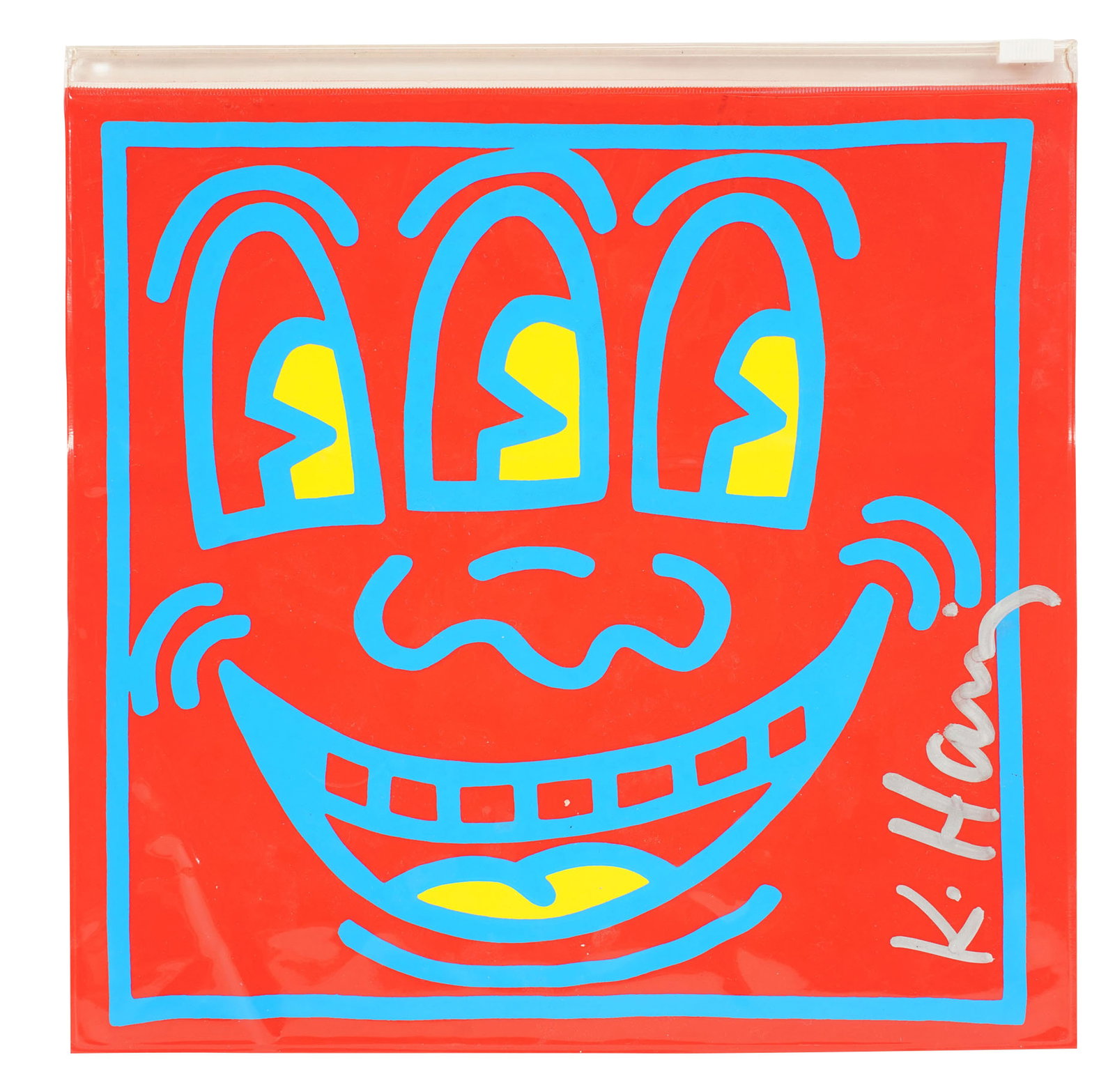 Keith Haring (AMERICAN, 1958-1990): Double-sided Vinyl Zip Pouch (1 of 6)