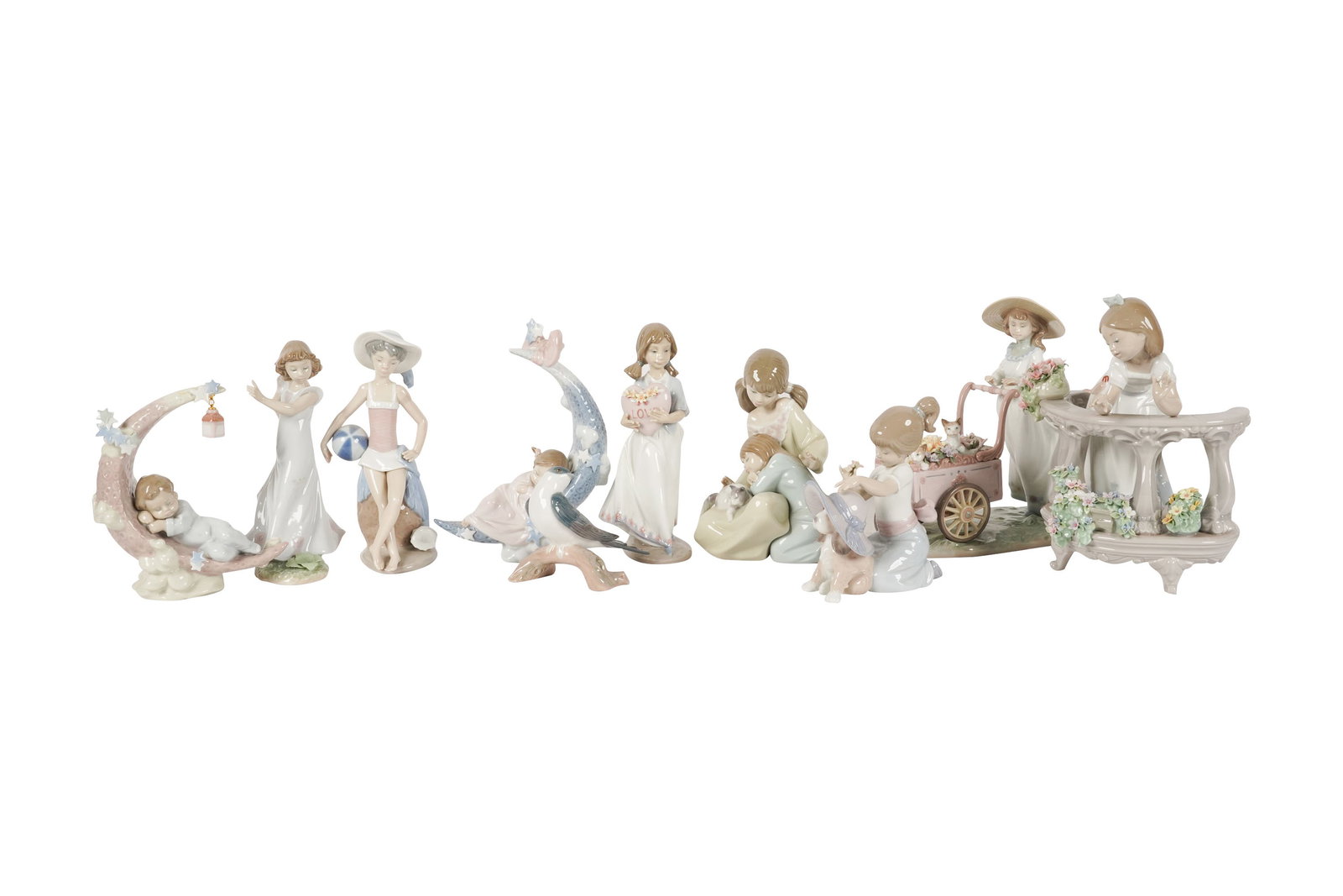 Collection of Ten Lladro Porcelain Groups (1 of 14)