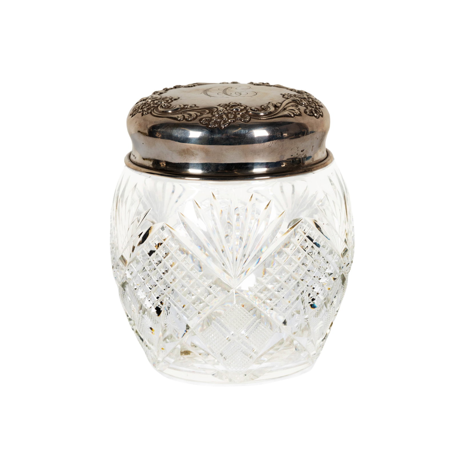 A Black, Starr and Frost Sterling and Cut Glass Biscuit Jar (1 of 11)