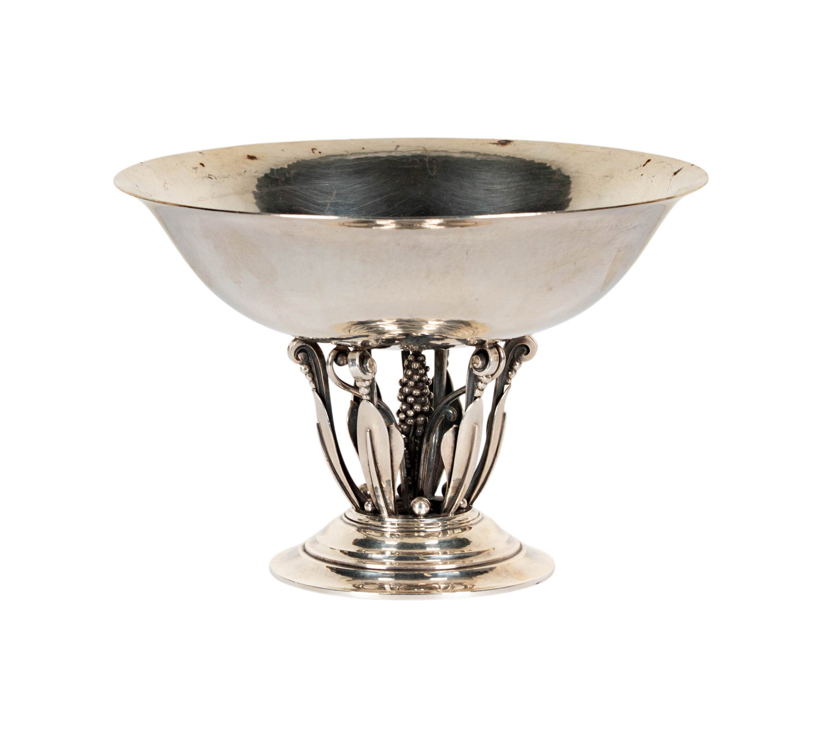 A Georg Jensen Sterling Bowl No. 171: Copenhagen, after 1945; with maker's mark and mark of designer Johan Rohde, further marked "Sterling", "Denmark" and "171", approximately 664 grams, 5 3/8 x 8 in.