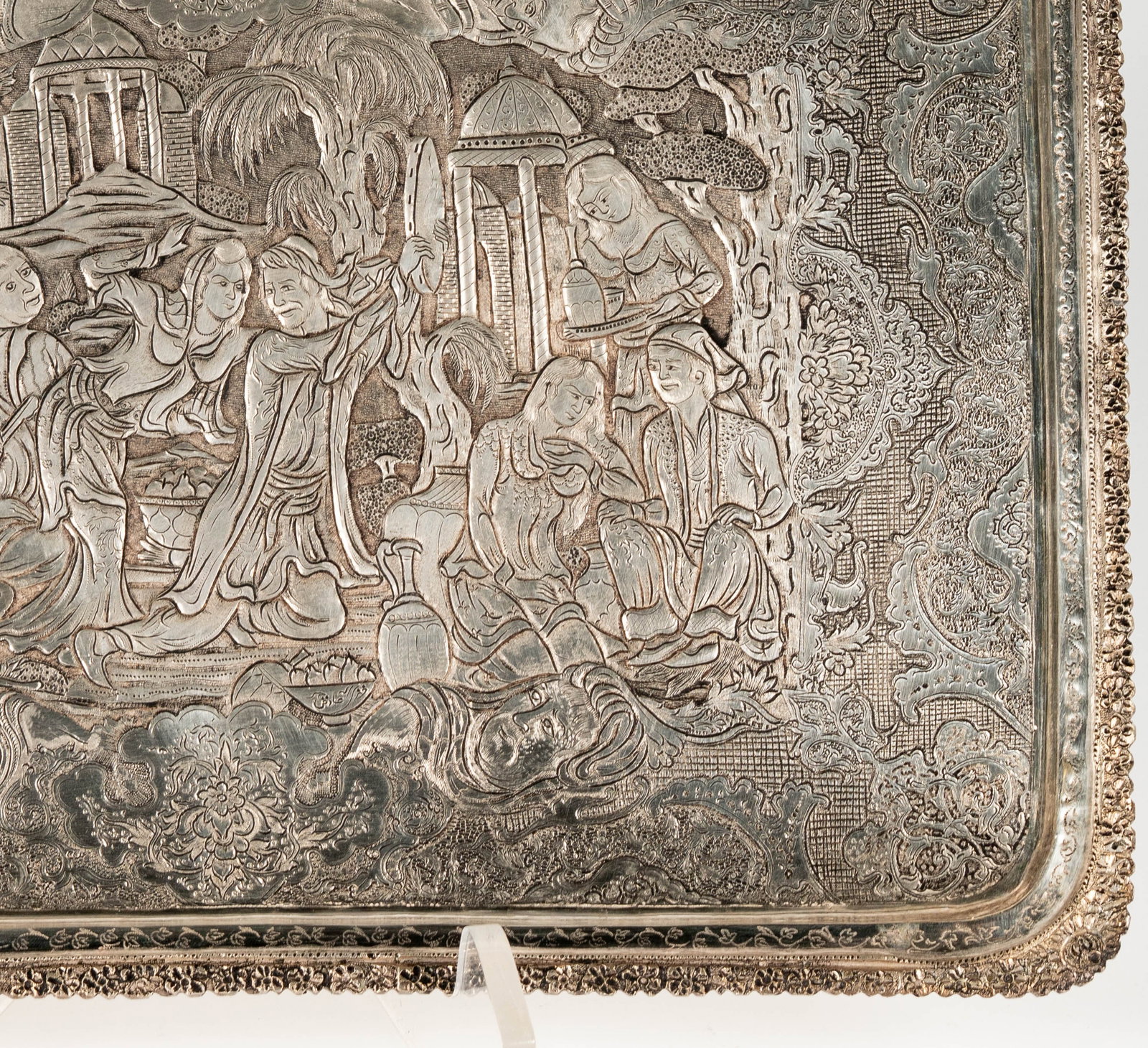 A Persian 84-Standard Silver Rectangular Card Tray - 4