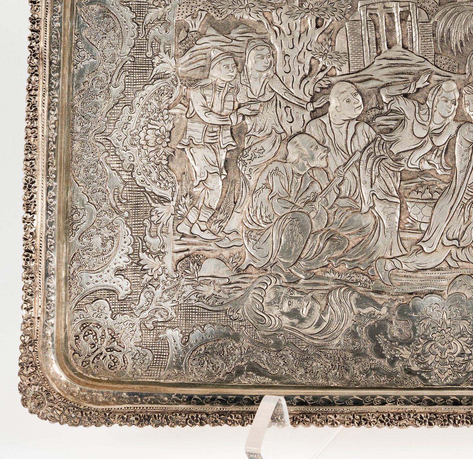 A Persian 84-Standard Silver Rectangular Card Tray - 5