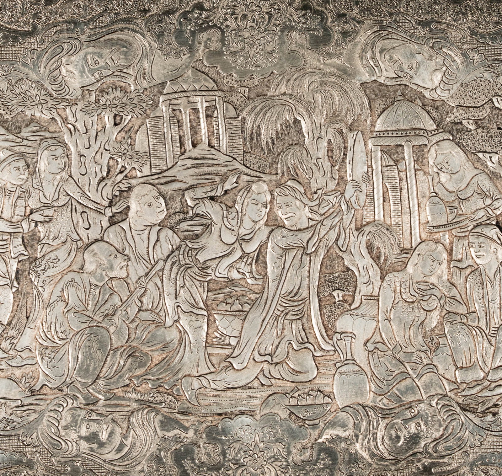 A Persian 84-Standard Silver Rectangular Card Tray - 6