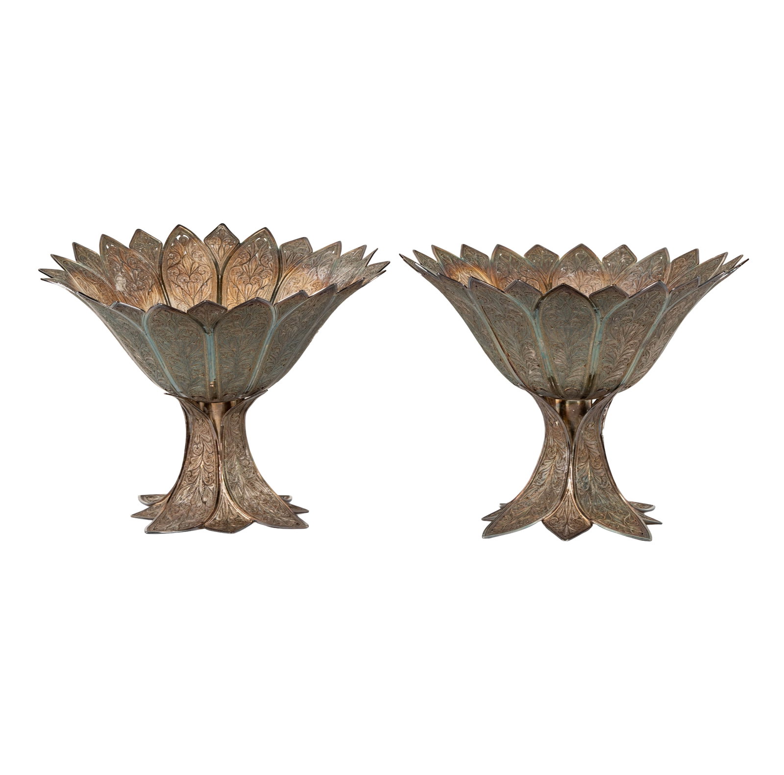 A Pair of Persian Filigree Silver Footed Bowls (1 of 20)