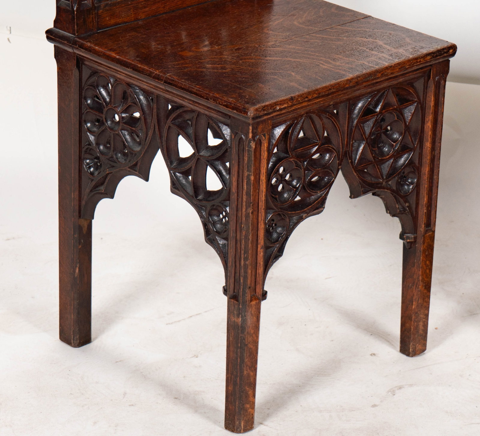 Two Assorted Gothic Hall Chairs - 3